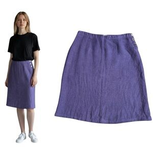 Cut Loose 100% Linen Midi Skirt size S